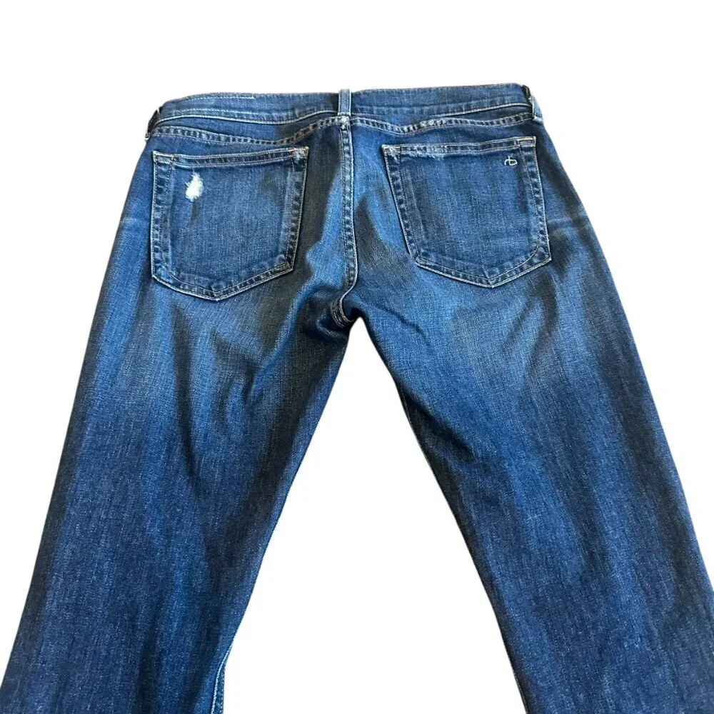 Rag & Bone Dre Skinny Jeans Mable Wash Denim Distressed Raw Hem Size 27 Women's